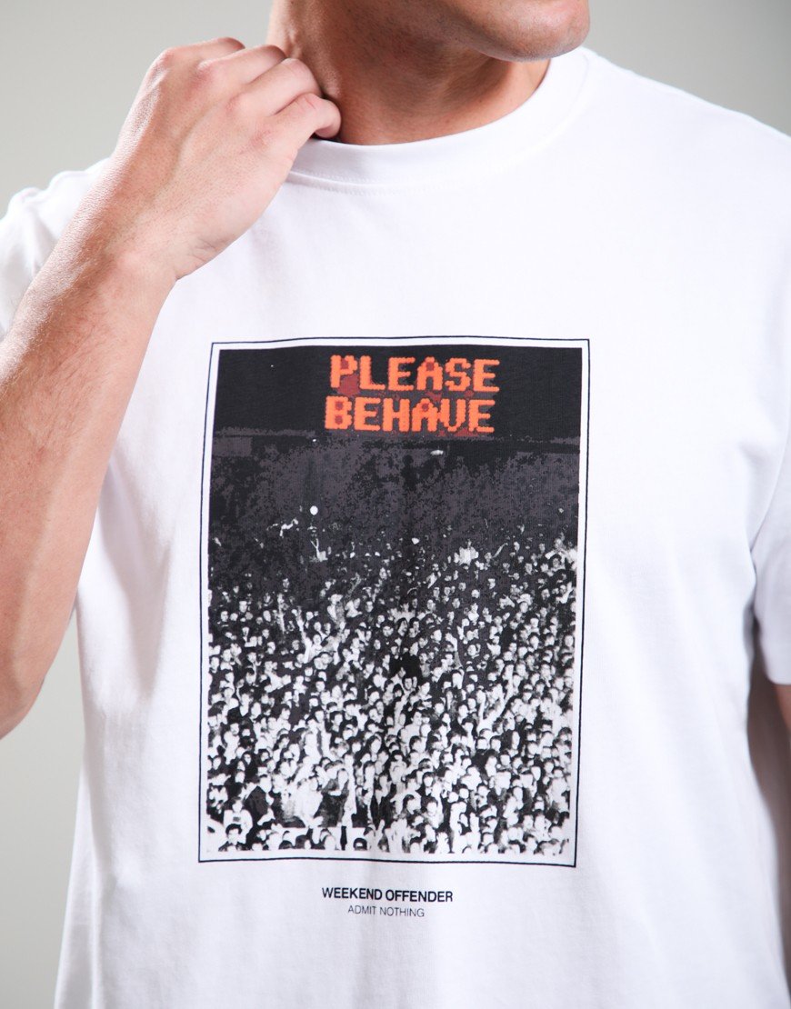 Weekend Offender Behave Graphic T-Shirt White