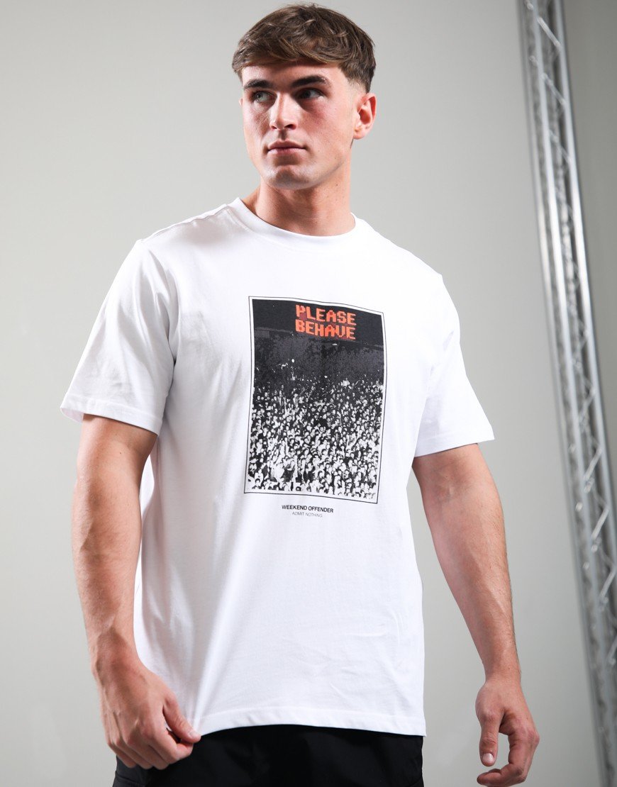 Weekend Offender Behave Graphic T-Shirt White