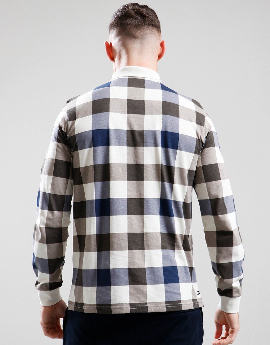 Weekend Offender Camerero Long Sleeve Polo Shirt Large Check