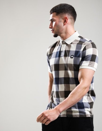 Weekend Offender Camero Polo Shirt All Over Print Check