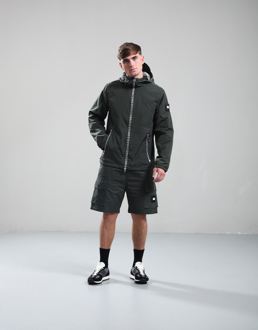 Weekend Offender Campania Windbreaker Jacket Black Forest Green