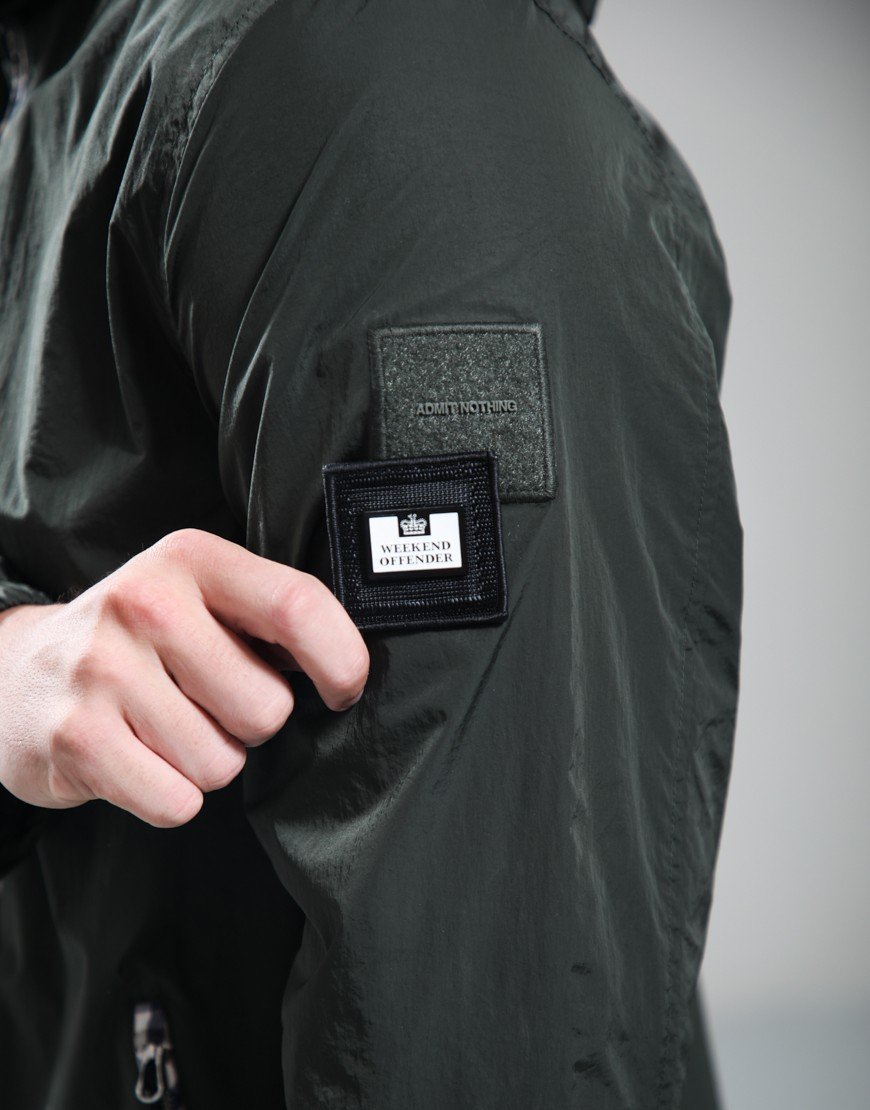 Weekend Offender Campania Windbreaker Jacket Black Forest Green