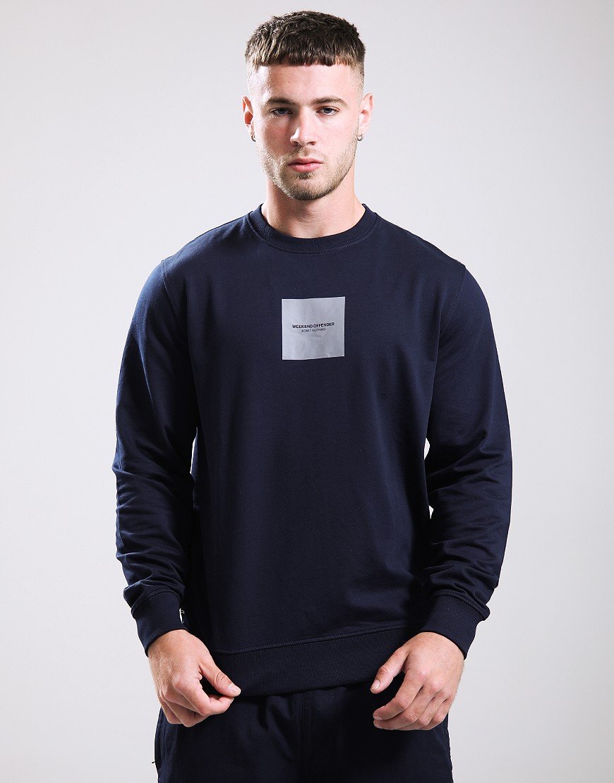 Weekend Offender Carinthia Crew Sweat Navy/Mid Grey