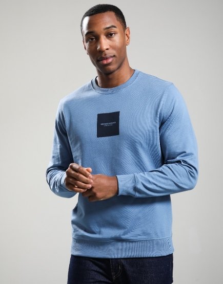 Weekend Offender Carinthia Crew Sweat Thunder Blue/Navy