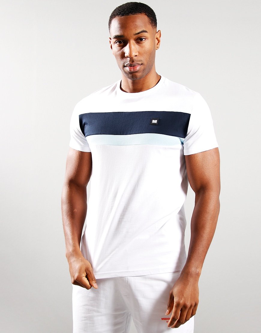 Weekend Offender Crossword T-Shirt White/Navy/Skymist