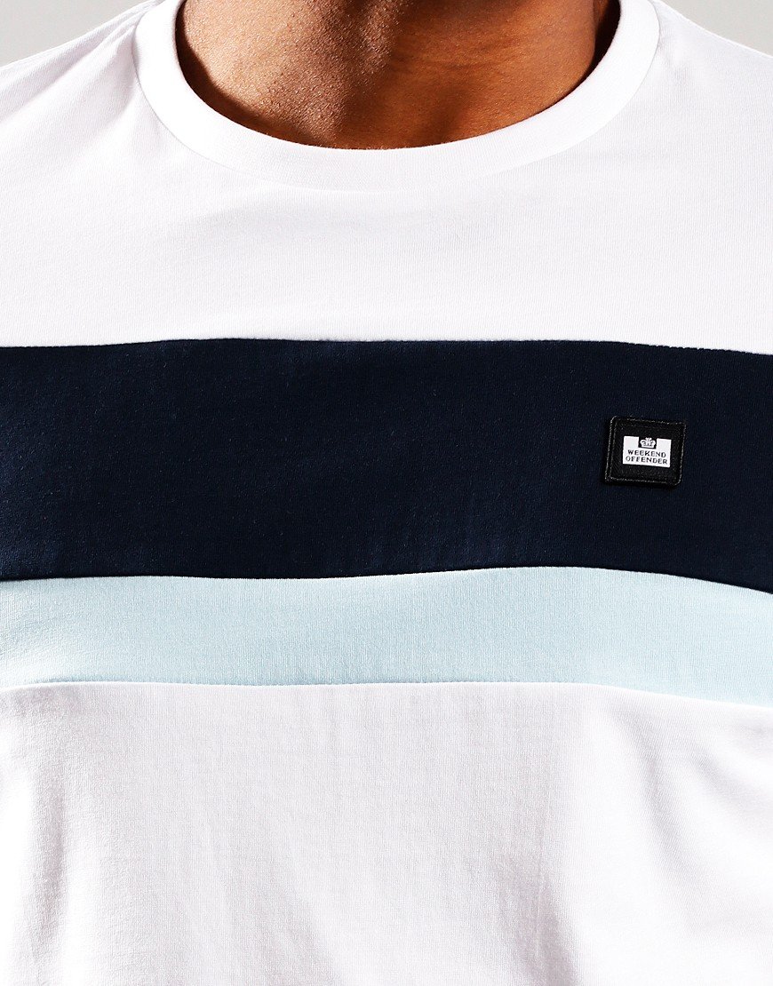 Weekend Offender Crossword T-Shirt White/Navy/Skymist