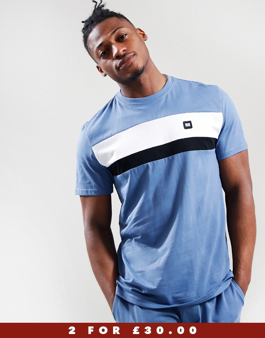 Weekend Offender Crossword T Shirt Cirrus Blue/White/Black Terraces