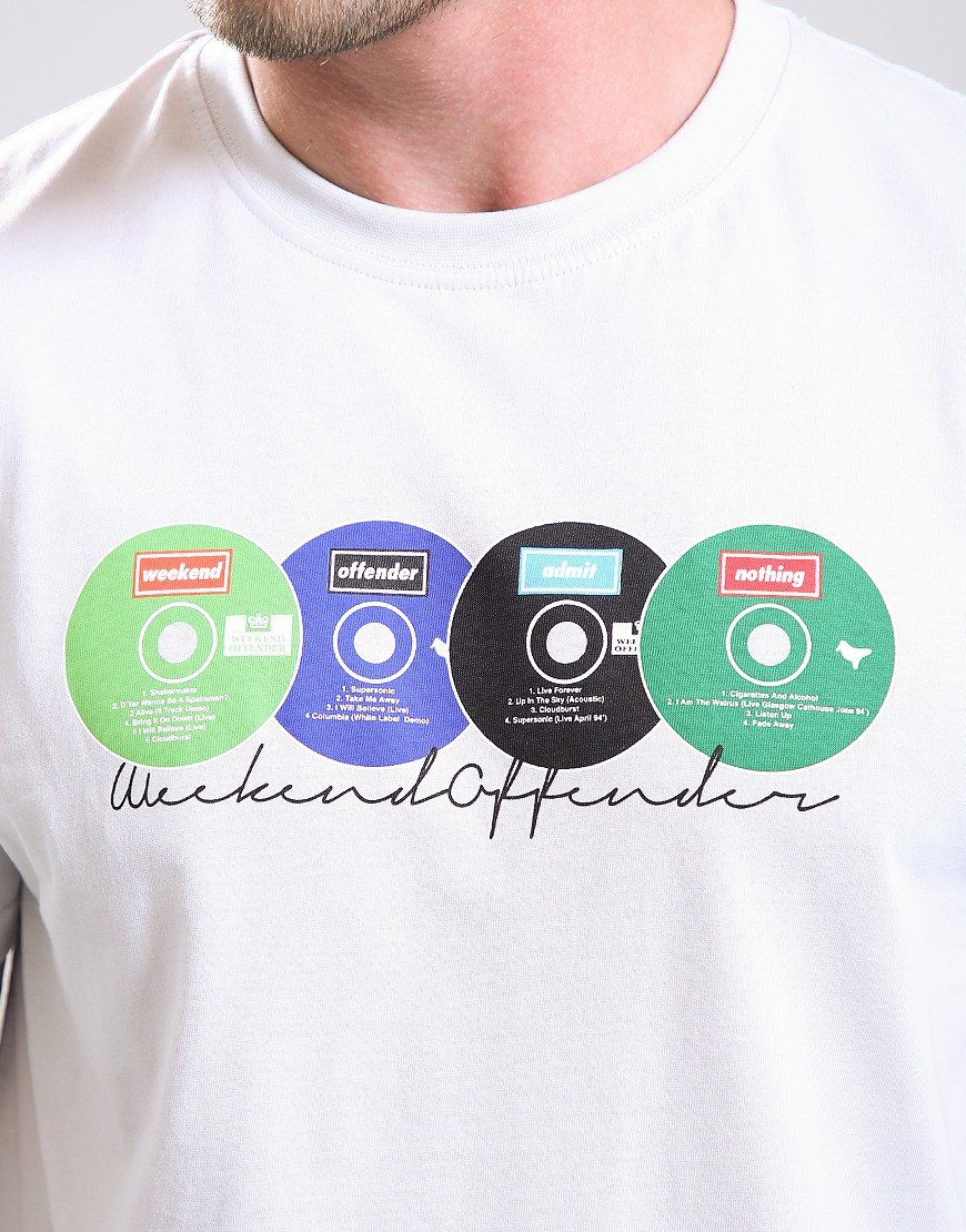 Weekend Offender Definitely Maybe Disks T-Shirt Silver