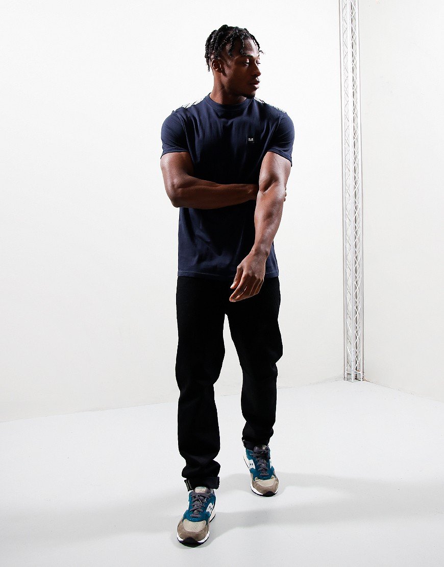 Weekend Offender Diaz T-Shirt Navy/Blue Check