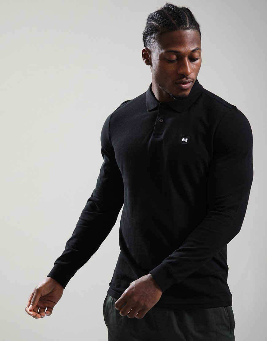 Weekend Offender Dice Long Sleeve Polo Shirt Black