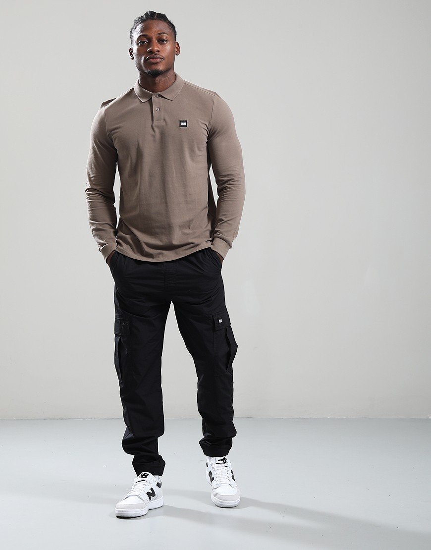 Weekend Offender Dice Long Sleeve Polo Shirt Tobacco