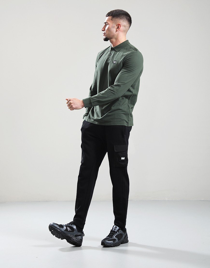 Weekend Offender Dice Long Sleeve Polo Shirt Black Forest