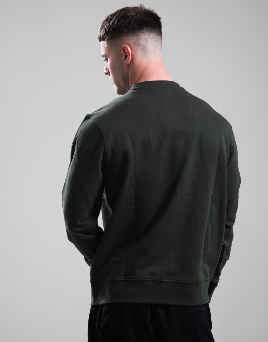 Weekend Offender Ferrer Crew Sweat Black Forest Green