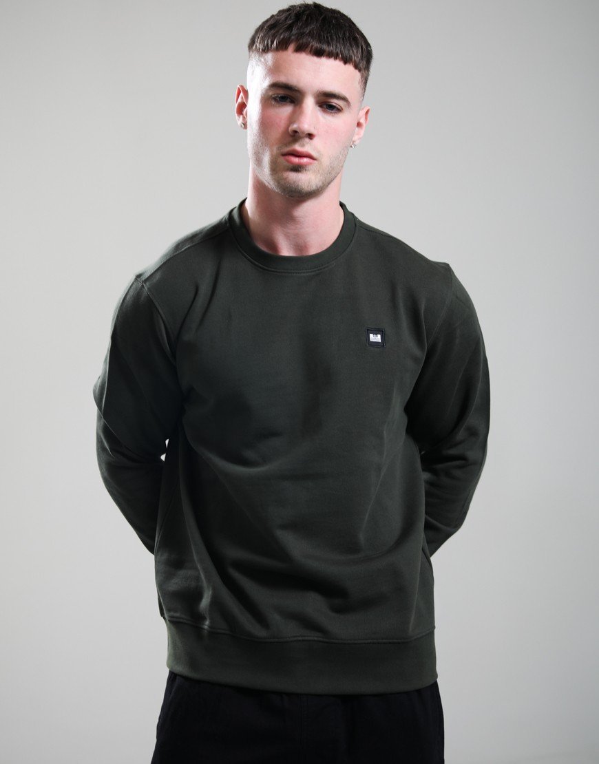 Weekend Offender Ferrer Crew Sweat Black Forest Green