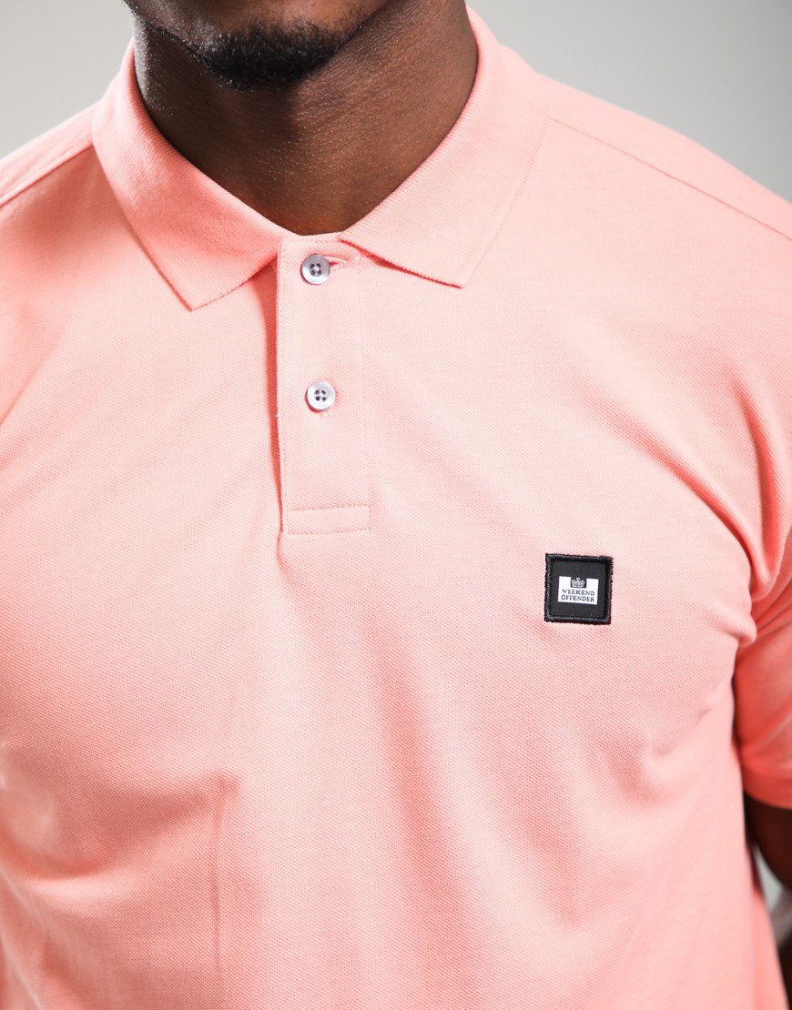 Weekend Offender Heathcote Polo Shirt Coral
