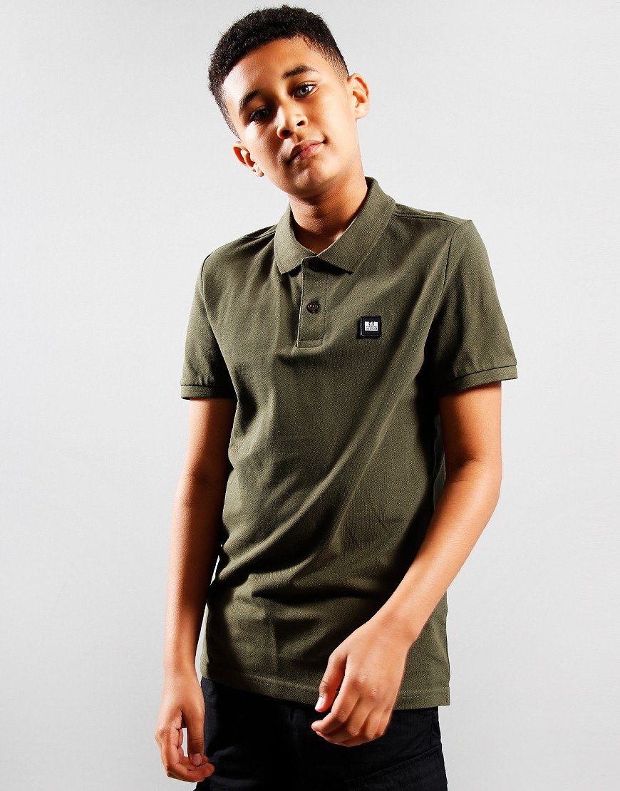 Weekend Offender Kids Caneiros Polo Shirt Dark Green