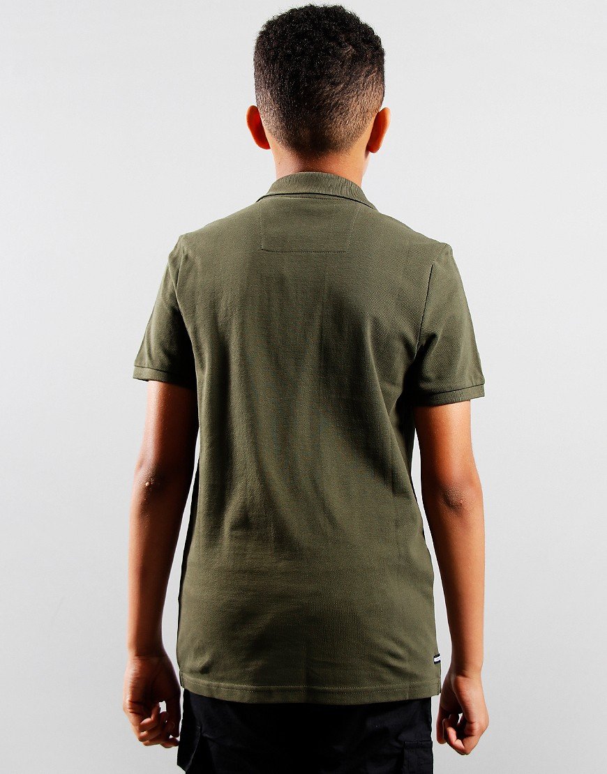 Weekend Offender Kids Caneiros Polo Shirt Dark Green
