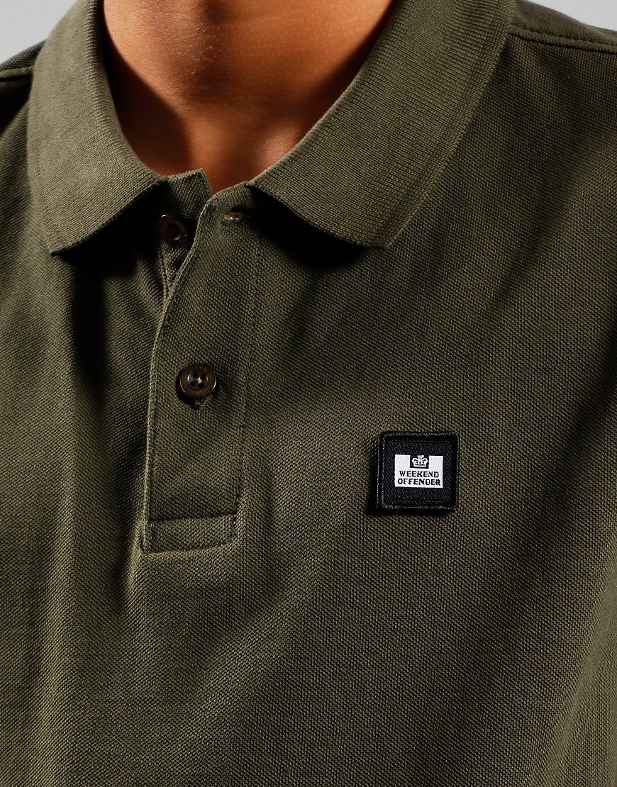 Weekend Offender Kids Caneiros Polo Shirt Dark Green