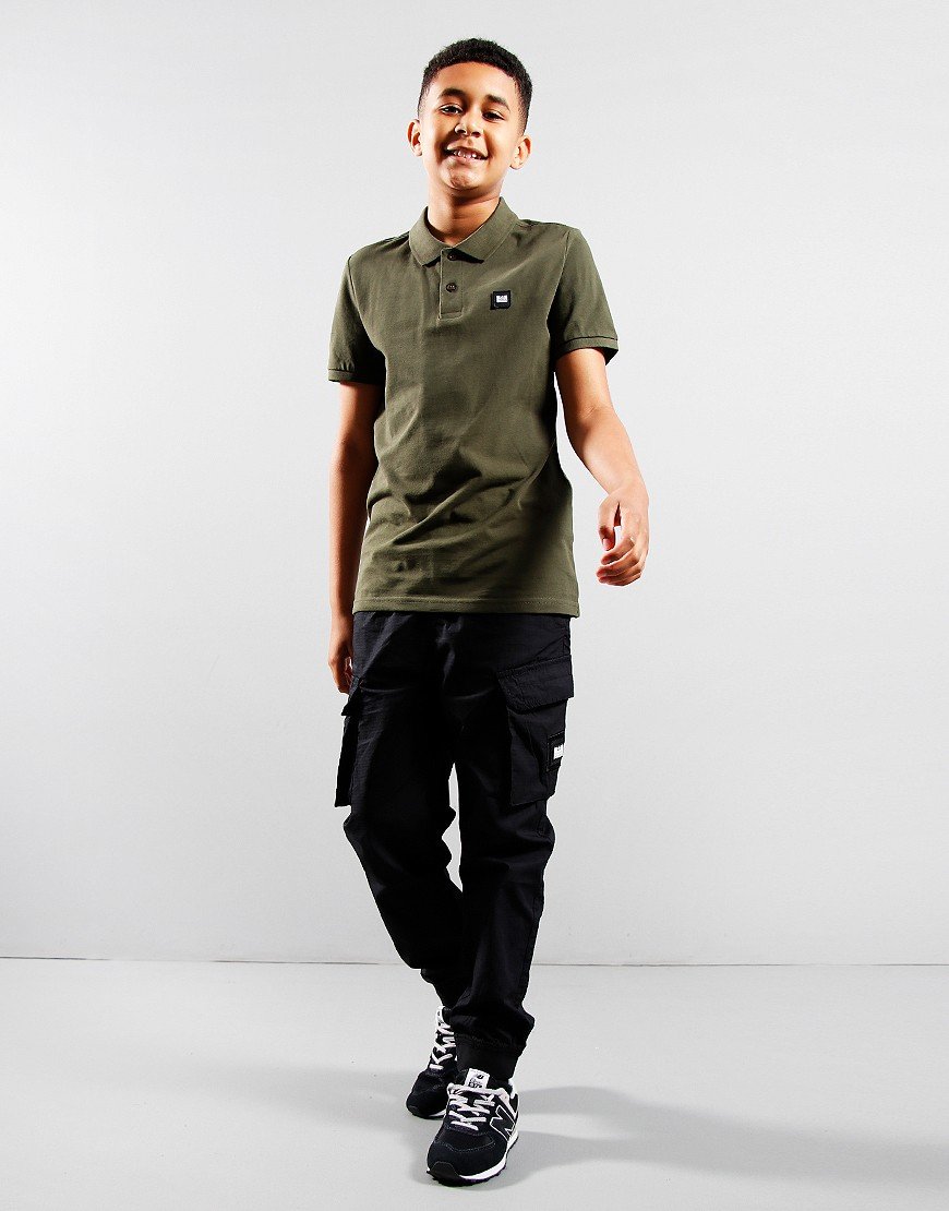 Weekend Offender Kids Caneiros Polo Shirt Dark Green