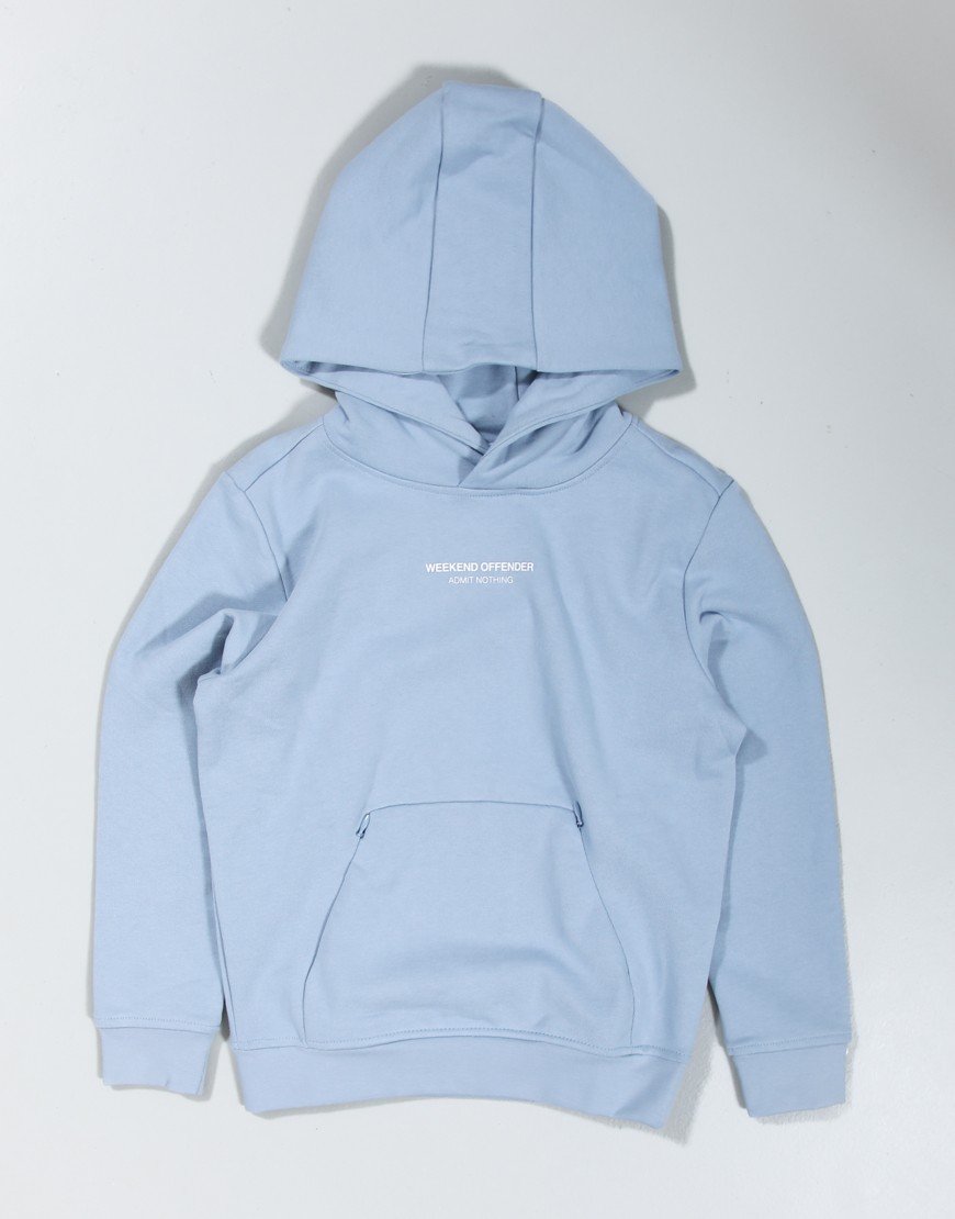 Weekend Offender Kids Cobain Hoodie Blue Tormaline/White