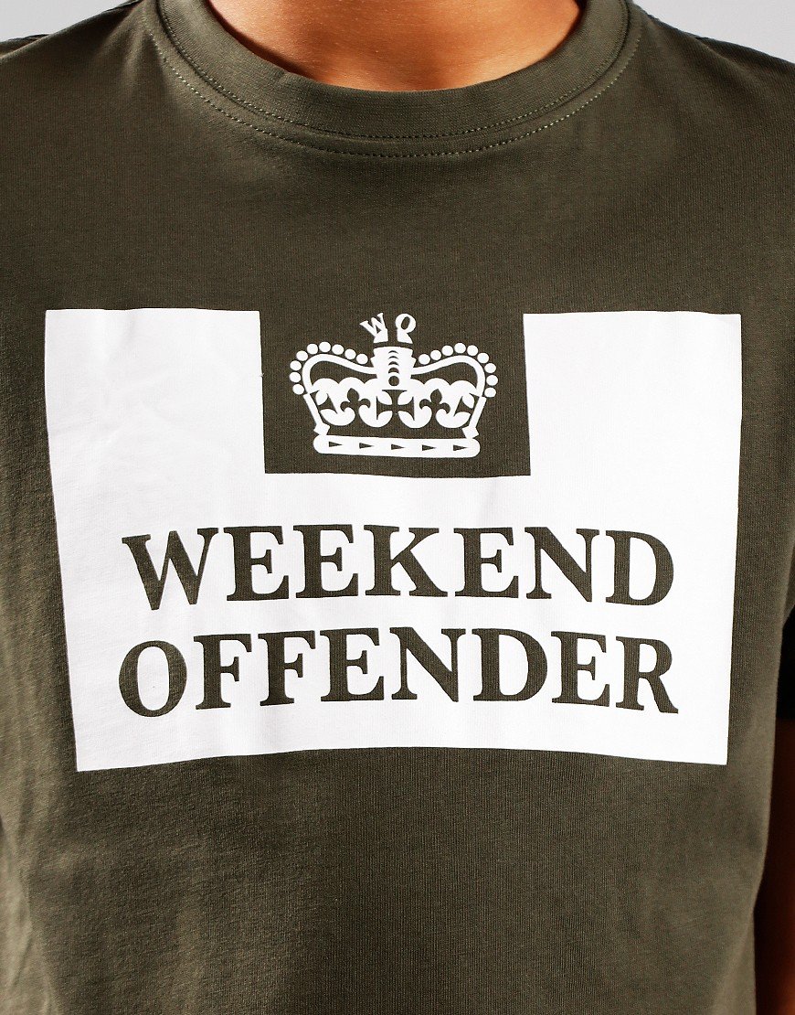 Weekend Offender Kids Prison T-Shirt Dark Green