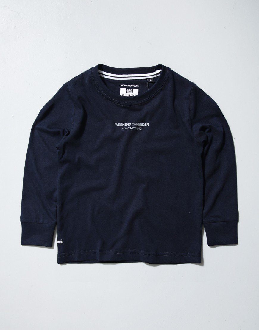Weekend Offender Kids Werfen Long Sleeve T-Shirt Navy/Mid Grey