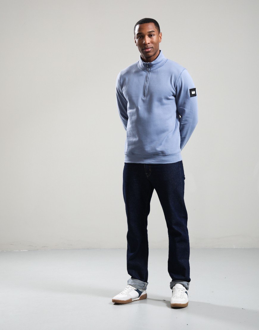 Weekend Offender Kraviz Quarter Zip Sweat Blue Shadow