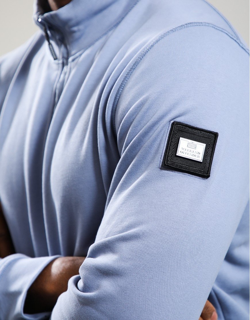 Weekend Offender Kraviz Quarter Zip Sweat Blue Shadow