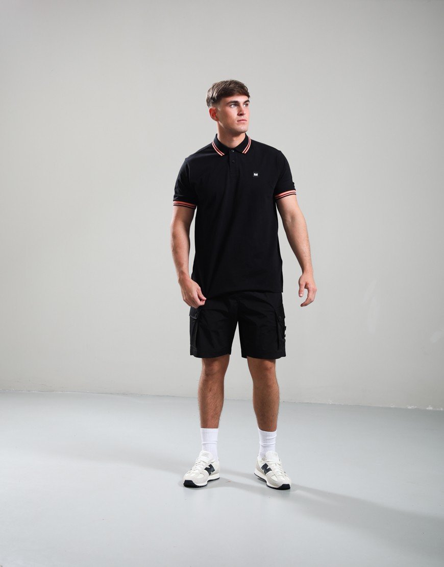 Weekend Offender Levanto Polo Shirt Black/Coral