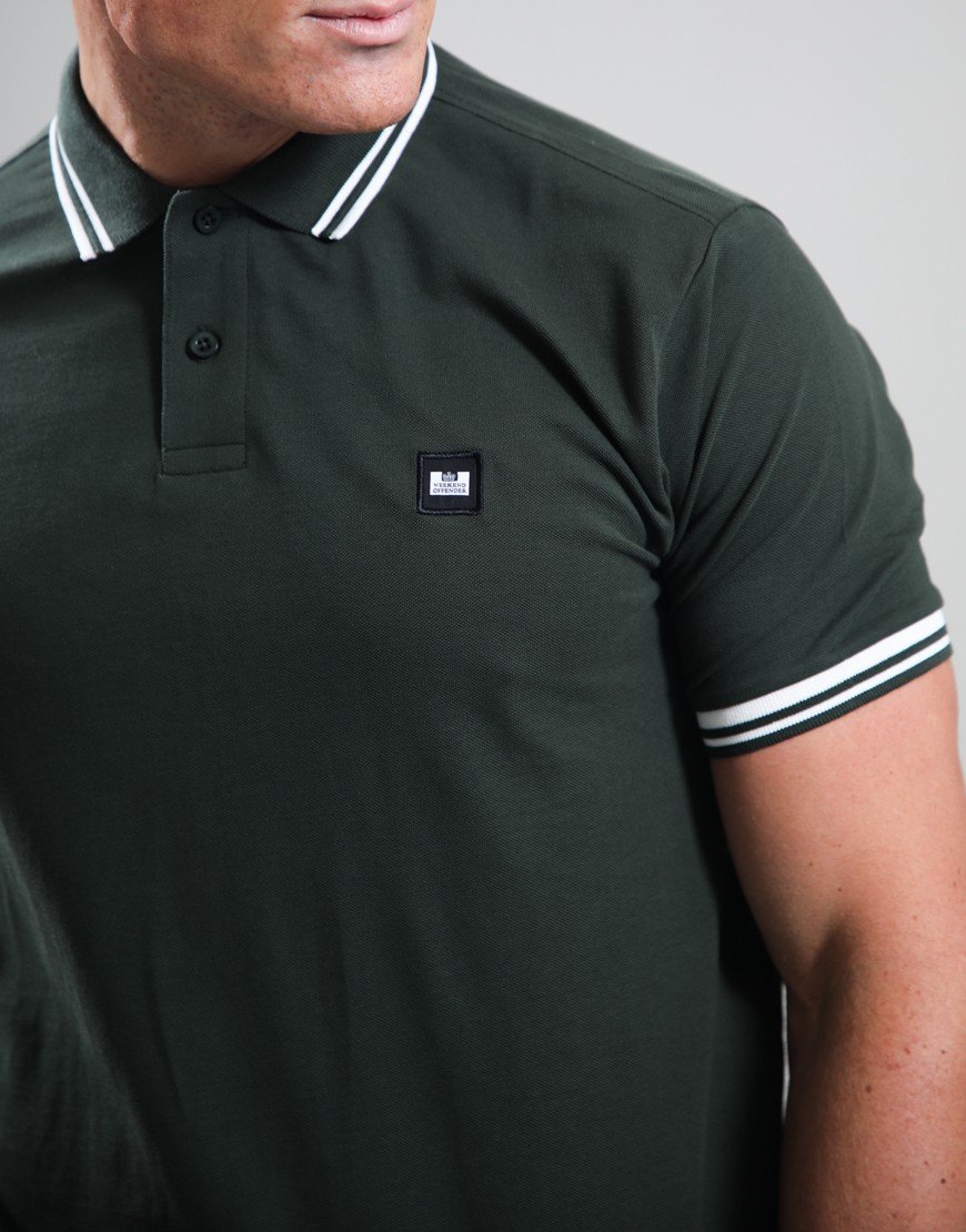 Weekend Offender Levanto Polo Shirt Black Forest Green/Ghost