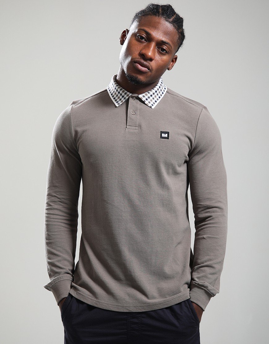 Weekend Offender Lindley Long Sleeve Polo Shirt Tobacco