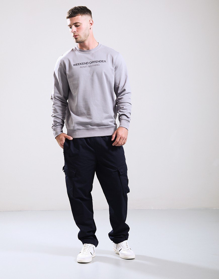 Weekend Offender Matterhorn Crew Sweat Mid Grey/Navy