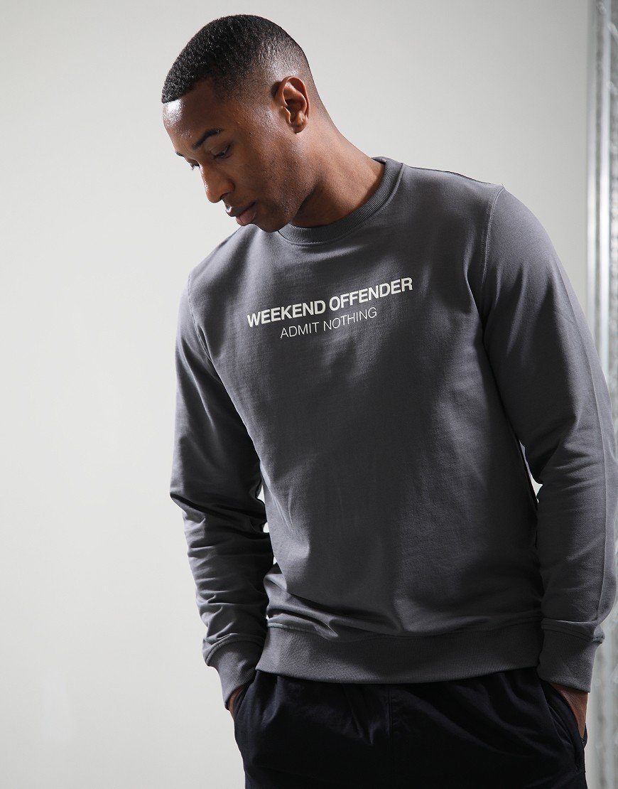 Weekend Offender Matterhorn Crew Sweat Anthracite/Winter White