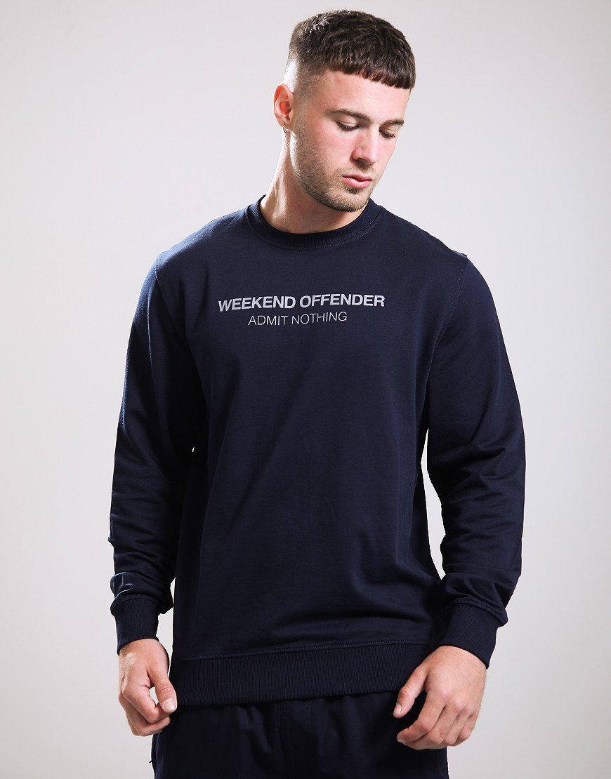 Weekend Offender Matterhorn Crew Sweat Navy/Mid Grey