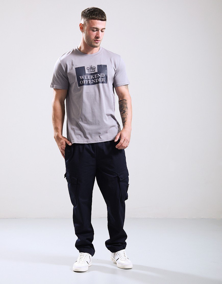 Weekend Offender Mcmoney T-Shirt Mid Grey/Navy