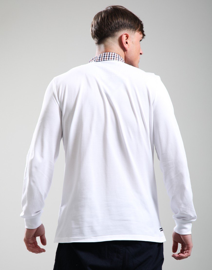 Weekend Offender Nicks Long Sleeve Polo Shirt White