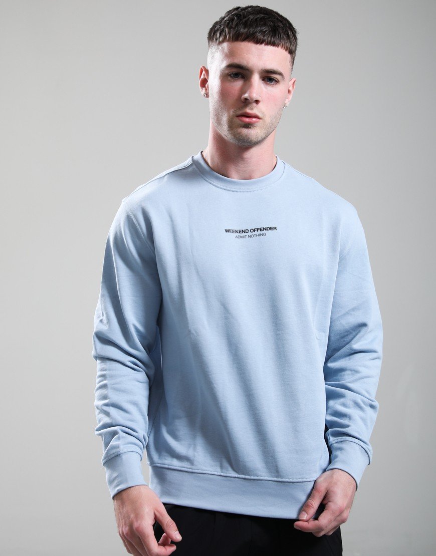 Weekend Offender Raval Crew Sweat Blue Tourmaline/Black
