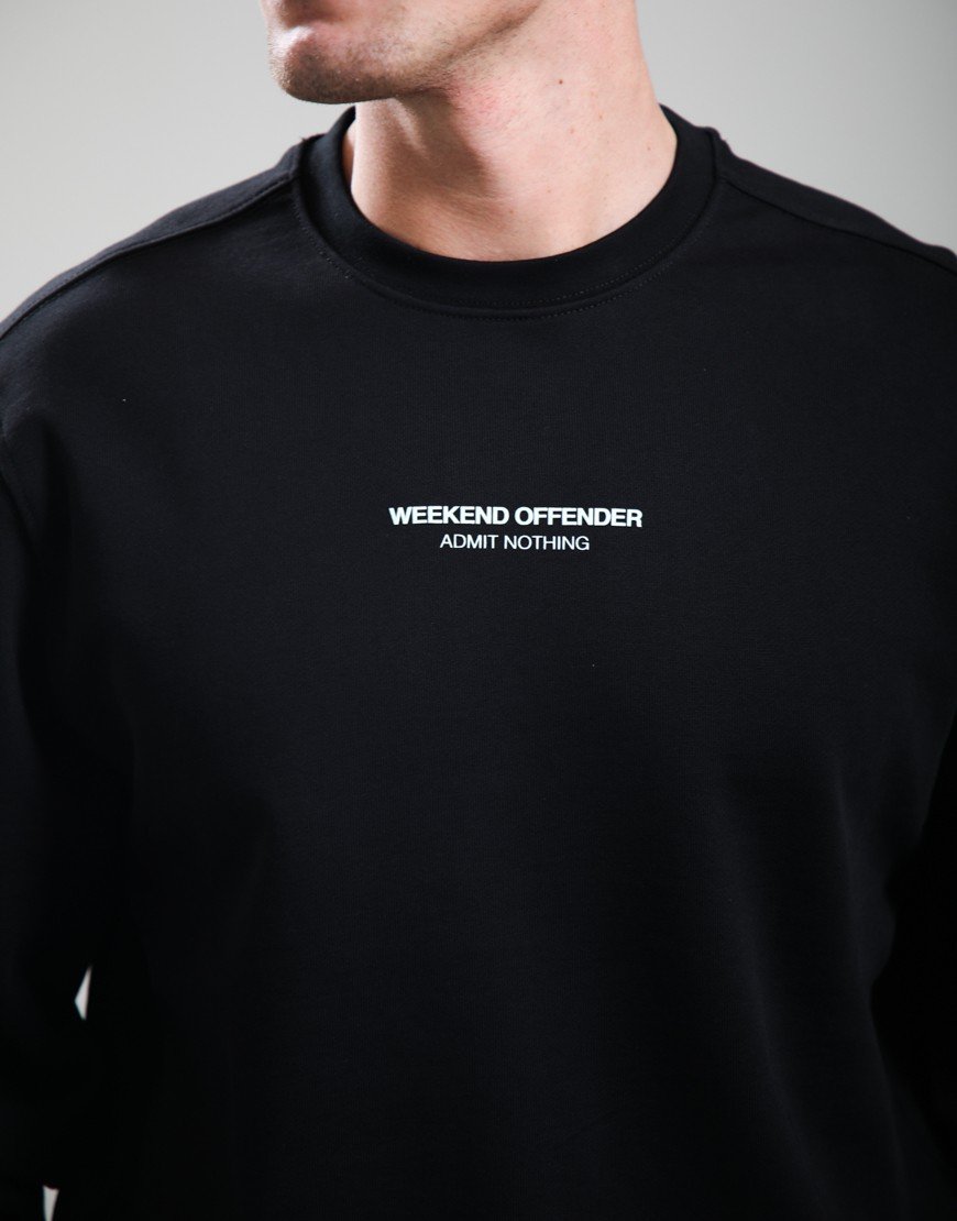 Weekend Offender Raval Crew Sweat Black/Amazonite Green