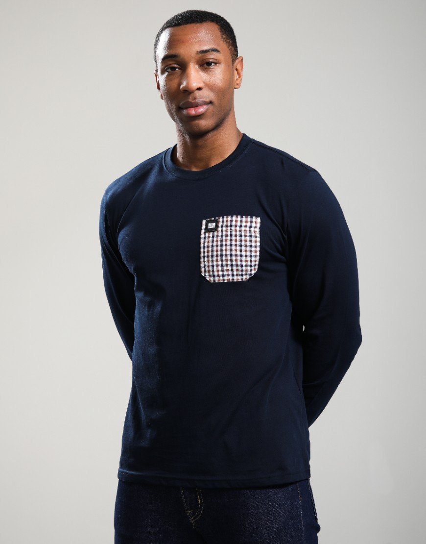 Weekend Offender Ravena Long Sleeve T-Shirt Navy