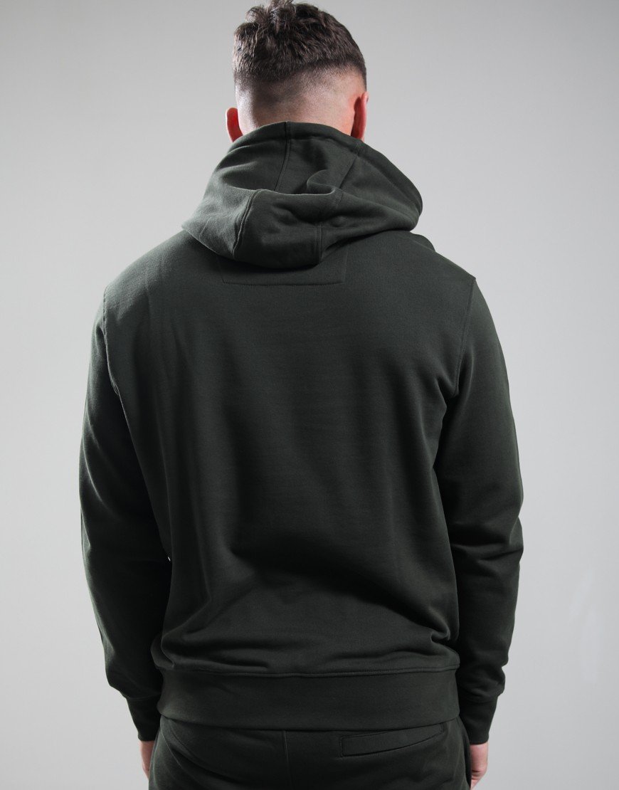 Weekend Offender Ribbe Hoodie Black Forest Green