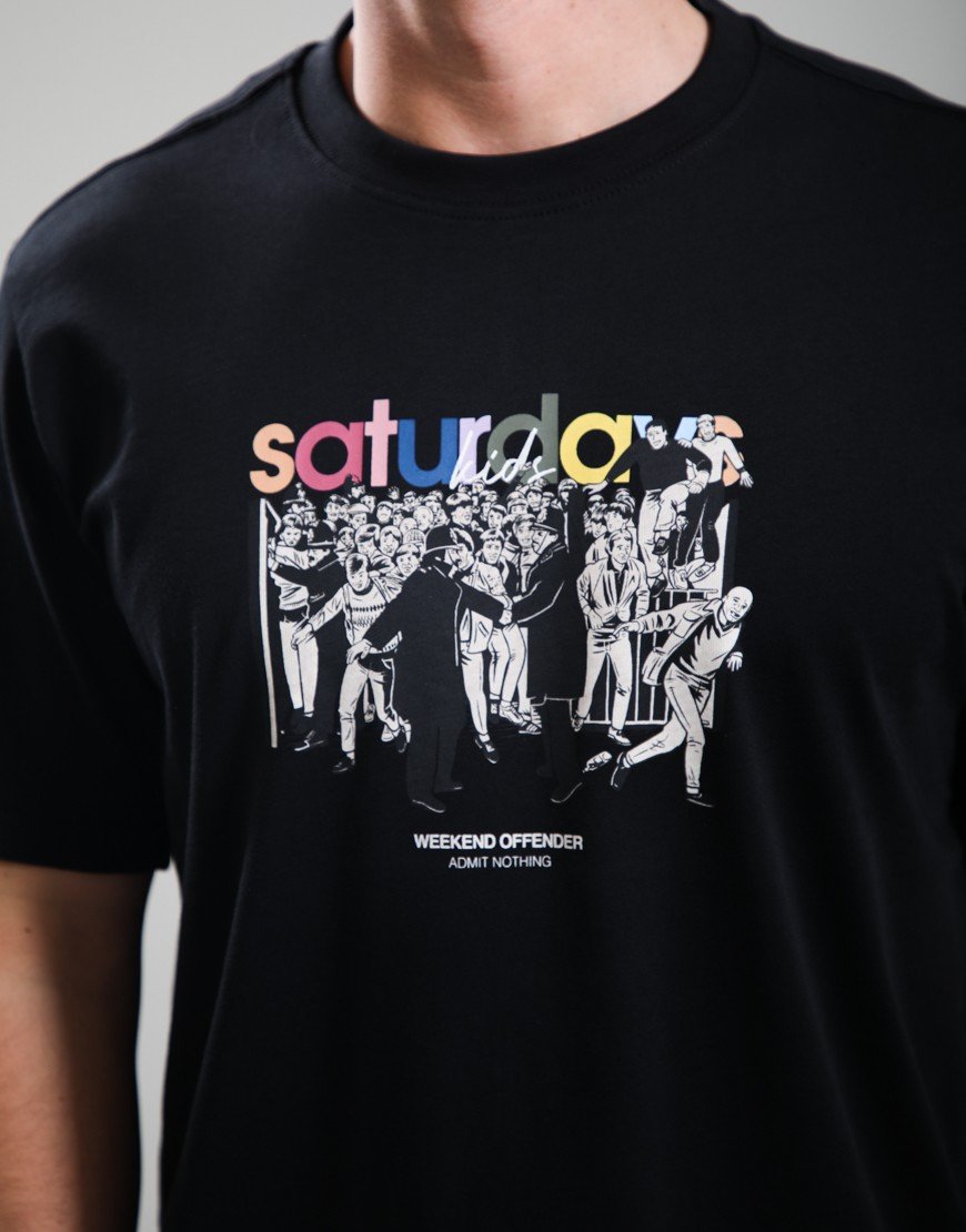 Weekend Offender Saturdays Kids Graphic T-Shirt Black