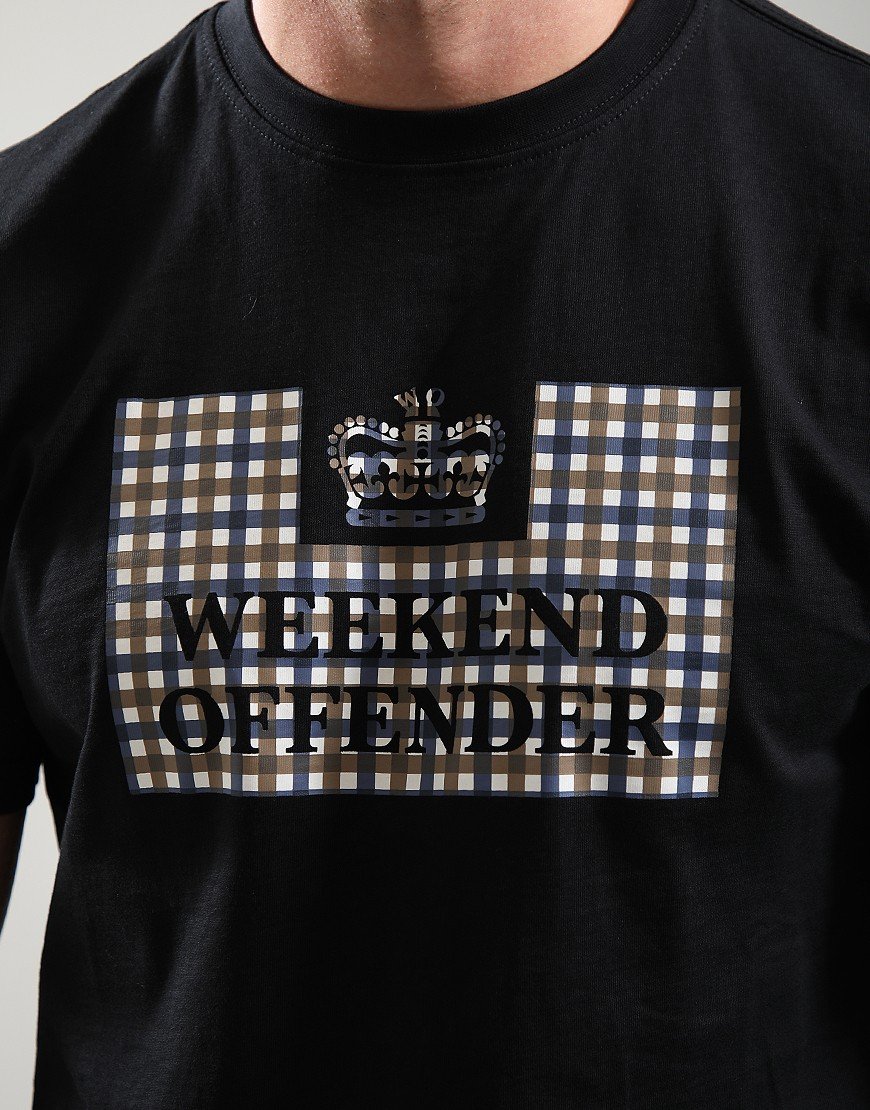 Weekend Offender Shevchenko T-Shirt Black/Mid House Check