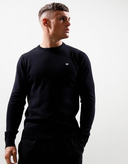 Weekend Offender Silver Crew Knit Black