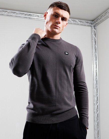 Weekend Offender Silver Crew Knit Anthracite