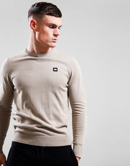 Weekend Offender Silver Crew Knit Dark Stone