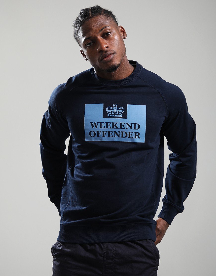 Weekend Offender Skylar Crew Sweat Navy/Thunder Blue