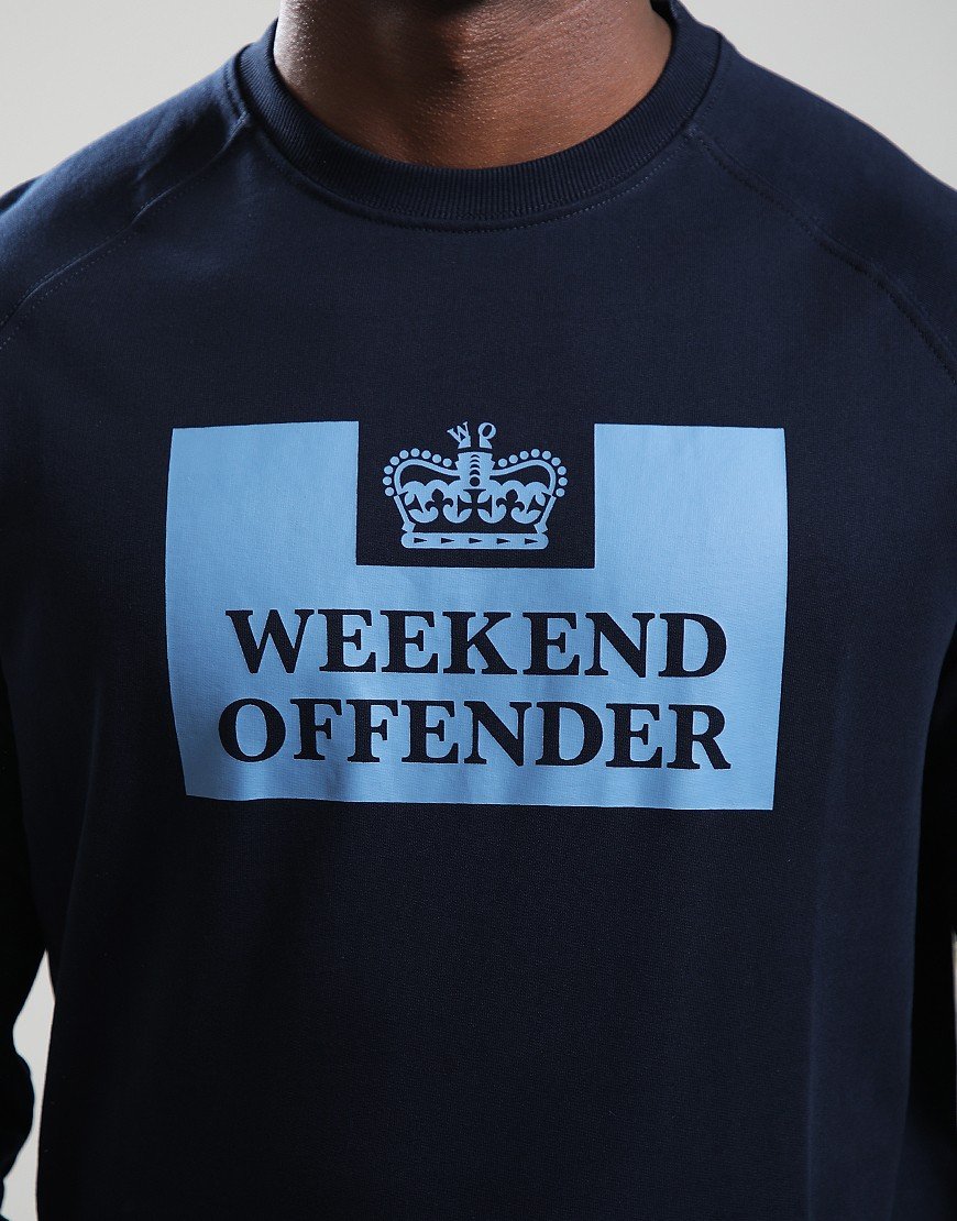Weekend Offender Skylar Crew Sweat Navy/Thunder Blue