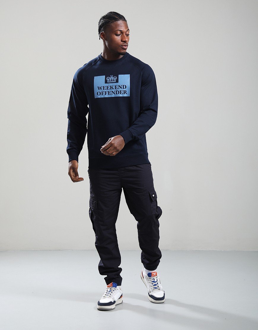 Weekend Offender Skylar Crew Sweat Navy/Thunder Blue