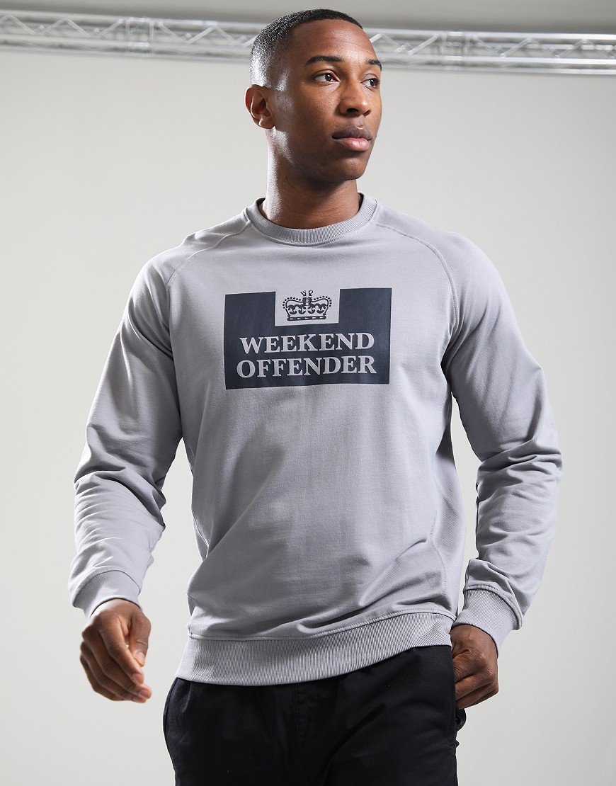 Weekend Offender Skylar Crew Sweat Mid Grey/Navy