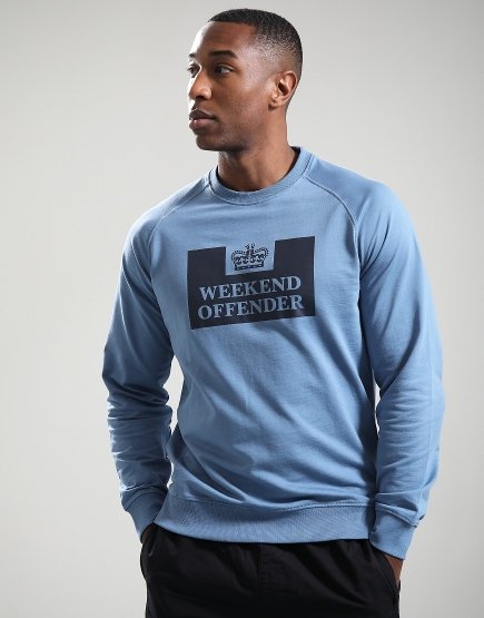 Weekend Offender Skylar Crew Sweat Thunder Blue/Navy